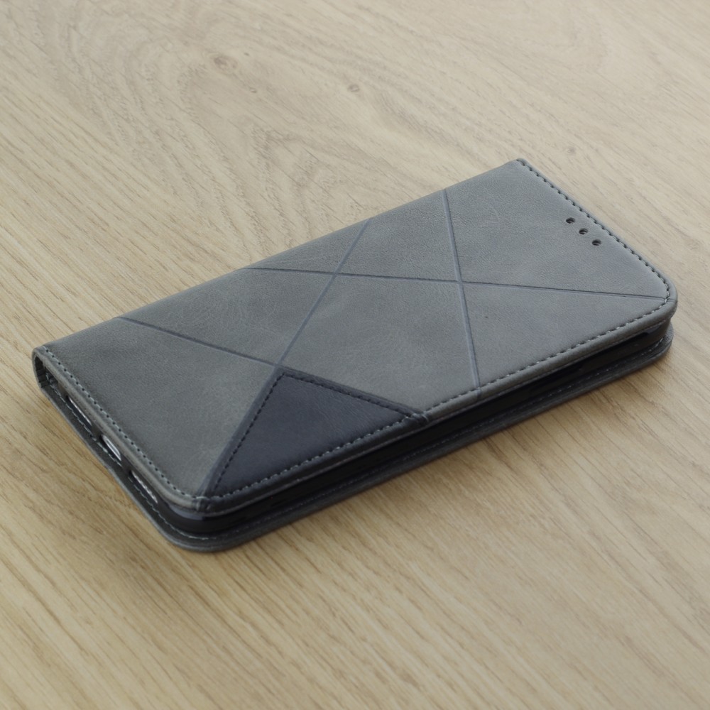Hülle iPhone 16e - Flip Geometrisch - Grau