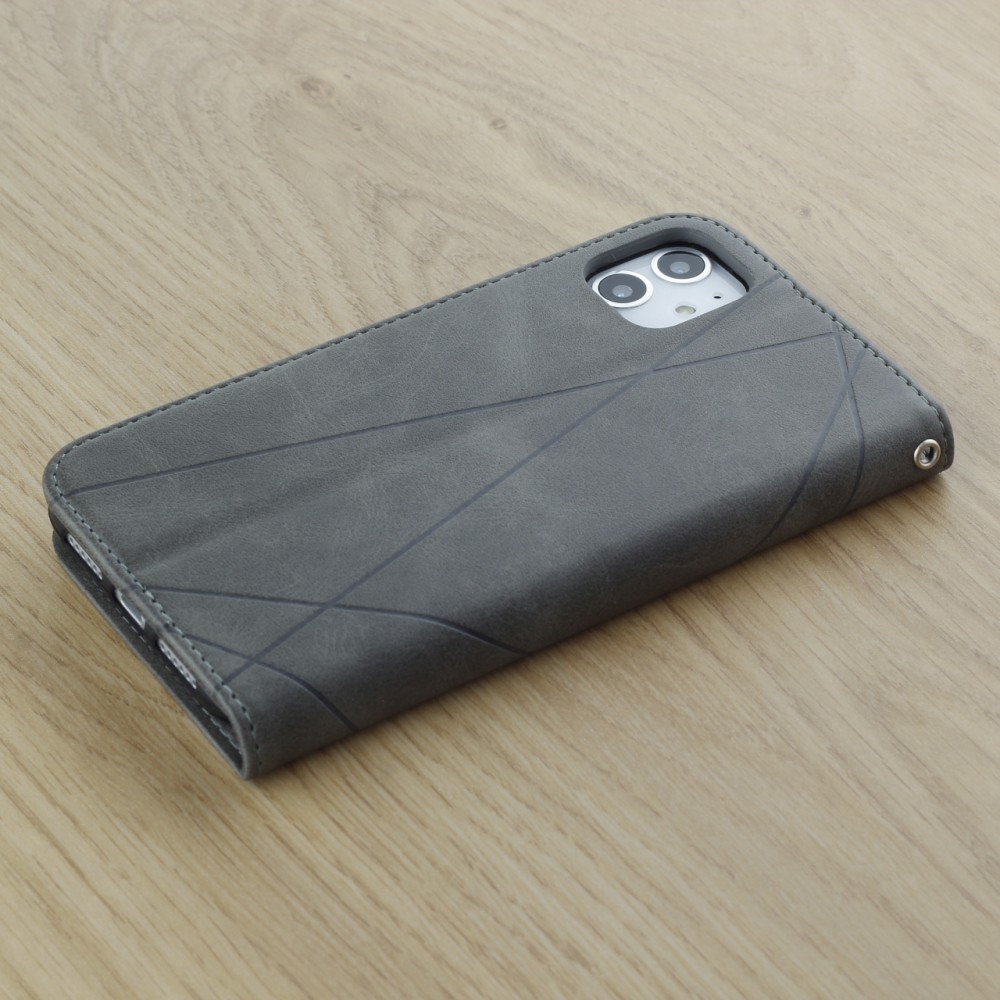 Hülle iPhone 16e - Flip Geometrisch - Grau