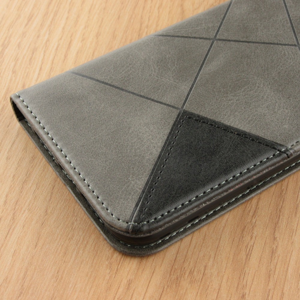 Hülle iPhone 16e - Flip Geometrisch - Grau
