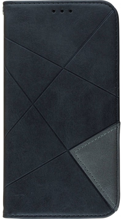 Hülle iPhone 14 - Flip Geometrisch - Schwarz/grau