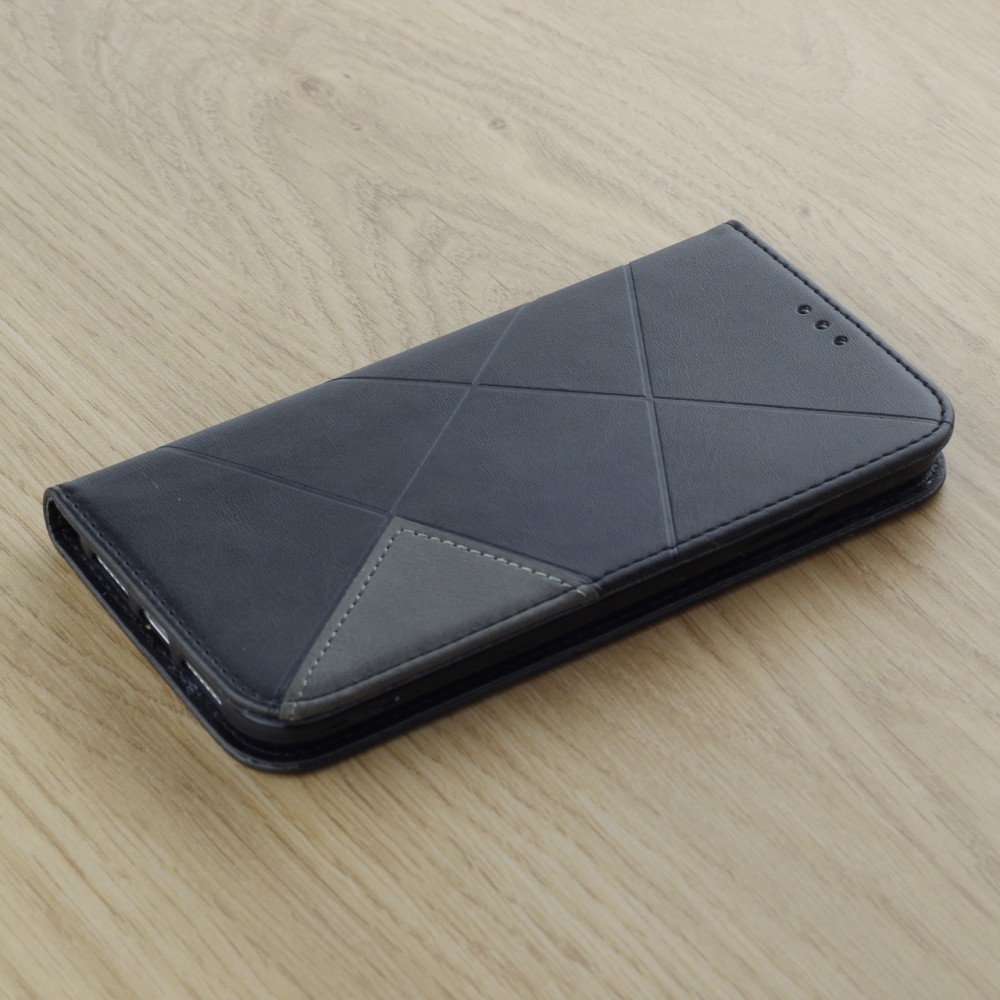 Hülle iPhone 12 Pro Max - Flip Geometrisch - Schwarz