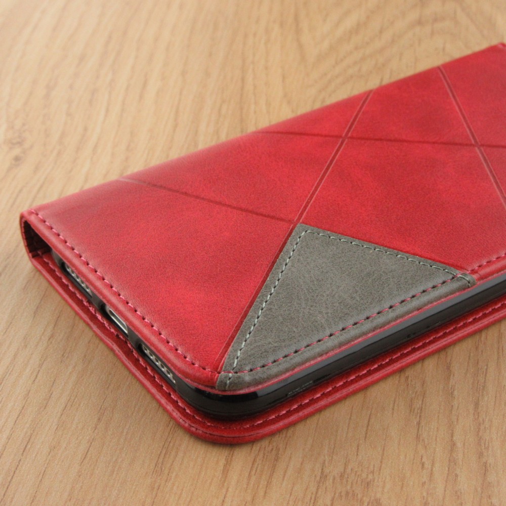 Hülle iPhone 16e - Flip Geometrisch - Rot