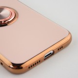 Hülle iPhone 14 - Gummi Bronze mit Ring - Rosa