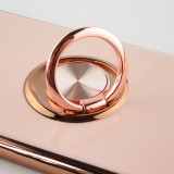 Hülle iPhone 14 - Gummi Bronze mit Ring - Rosa