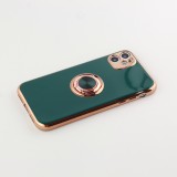 Hülle Samsung Galaxy S25+ - Gummi Bronze mit Ring - Dunkelgrün