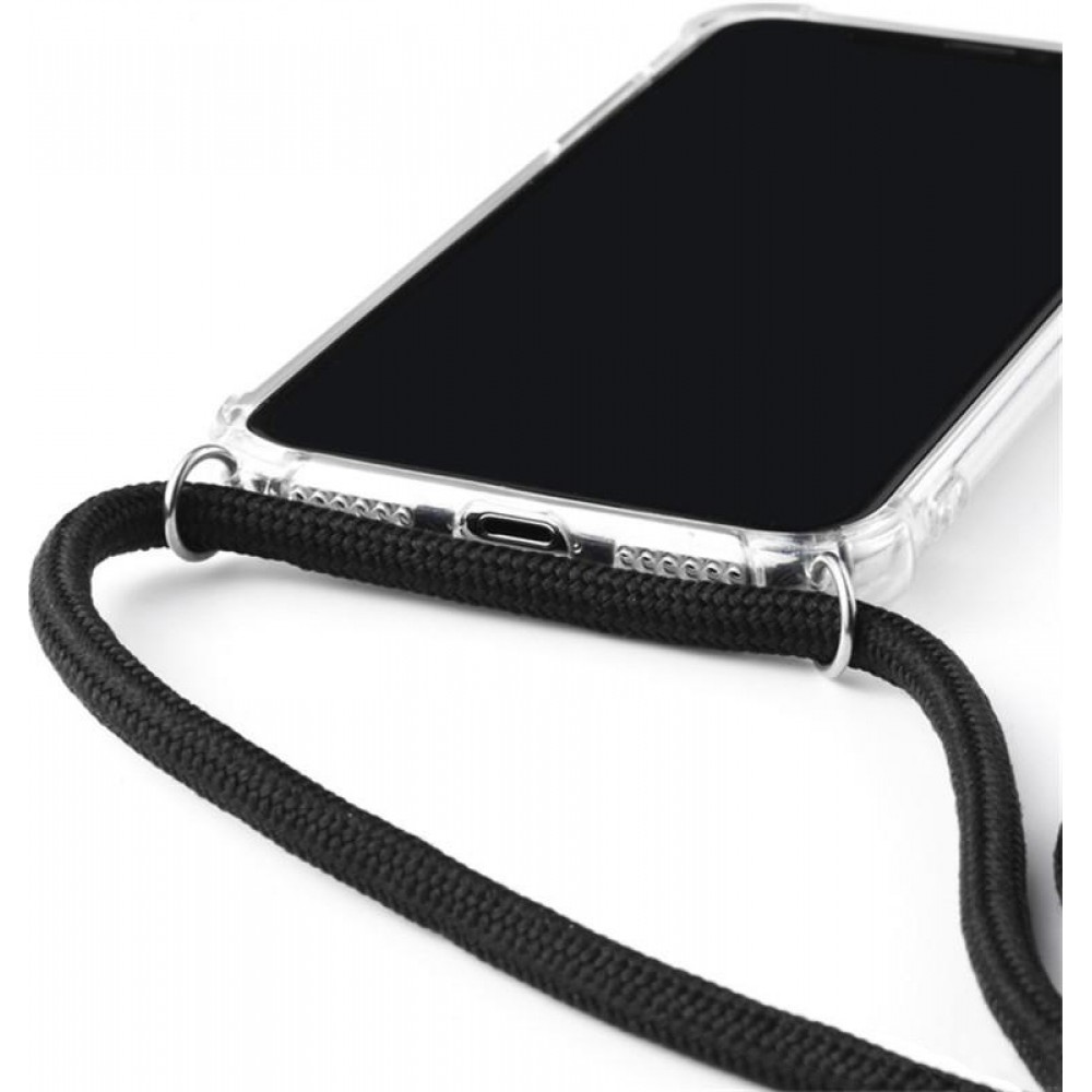 Hülle iPhone 13 - Gummi transparent mit Seil beige