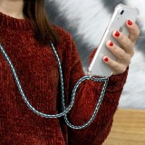 Hülle iPhone X / Xs - Gummi transparent mit Seil beige