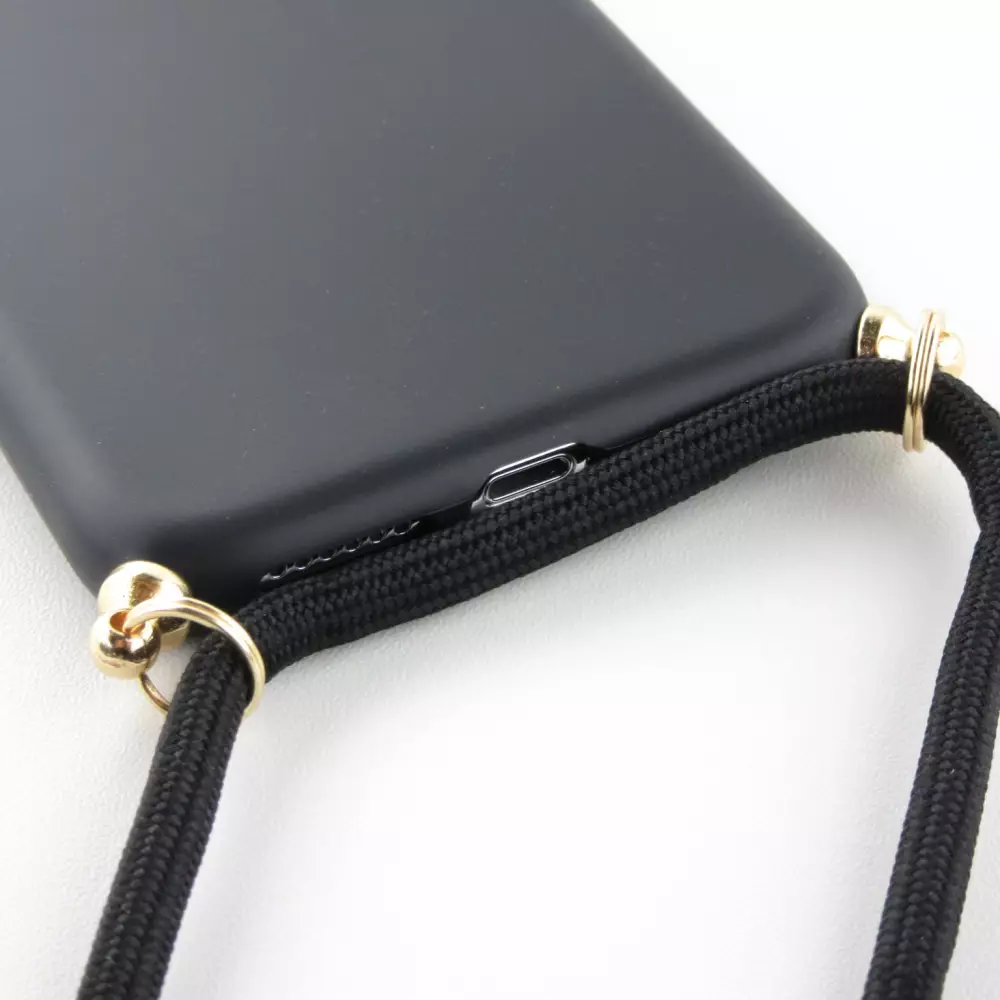 Hülle iPhone 11 Pro - Bio Eco-Friendly Vegan mit Handykette Necklace - Schwarz