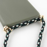 Hülle iPhone 11 Pro Max - Bio Eco-Friendly Vegan mit Handykette Necklace - Dunkelgrün