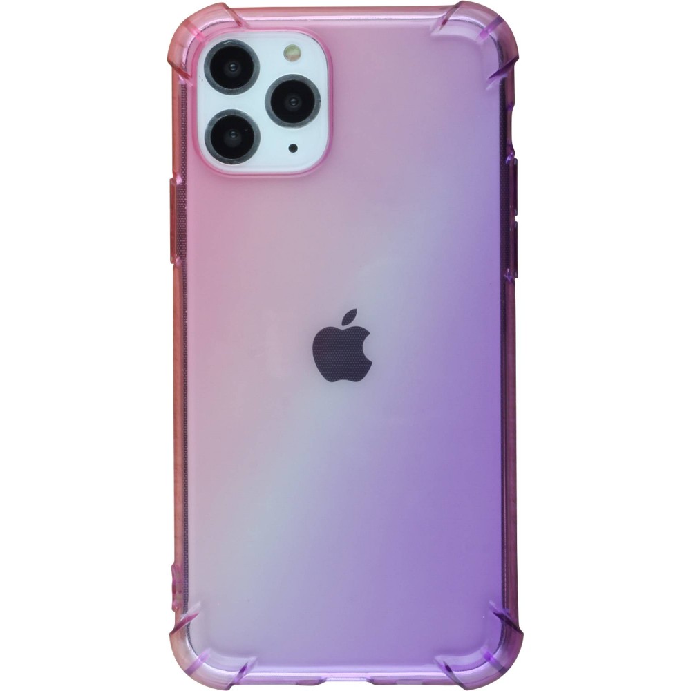 Hülle iPhone 11 Pro - Gummi Bumper Rainbow mit extra Schutz für Ecken Antischock - rosa - Violett