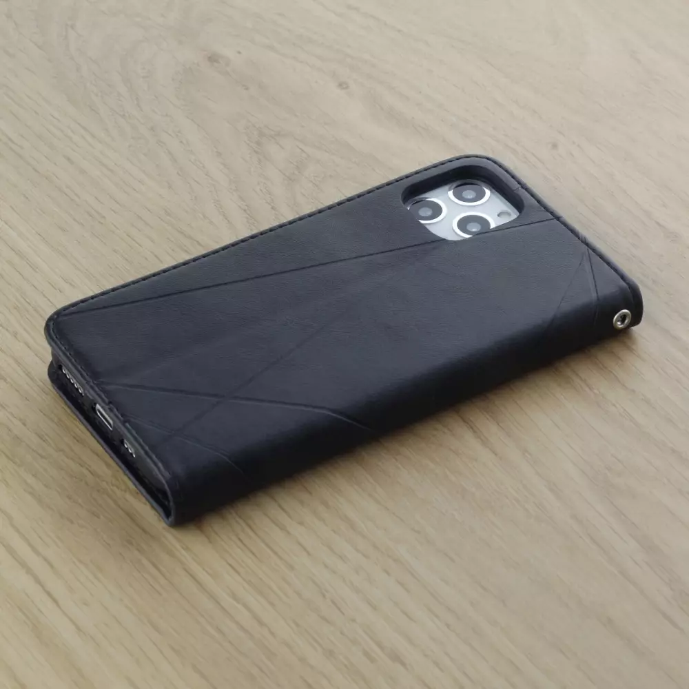 Hülle iPhone 11 Pro Max - Flip Geometrisch - Schwarz