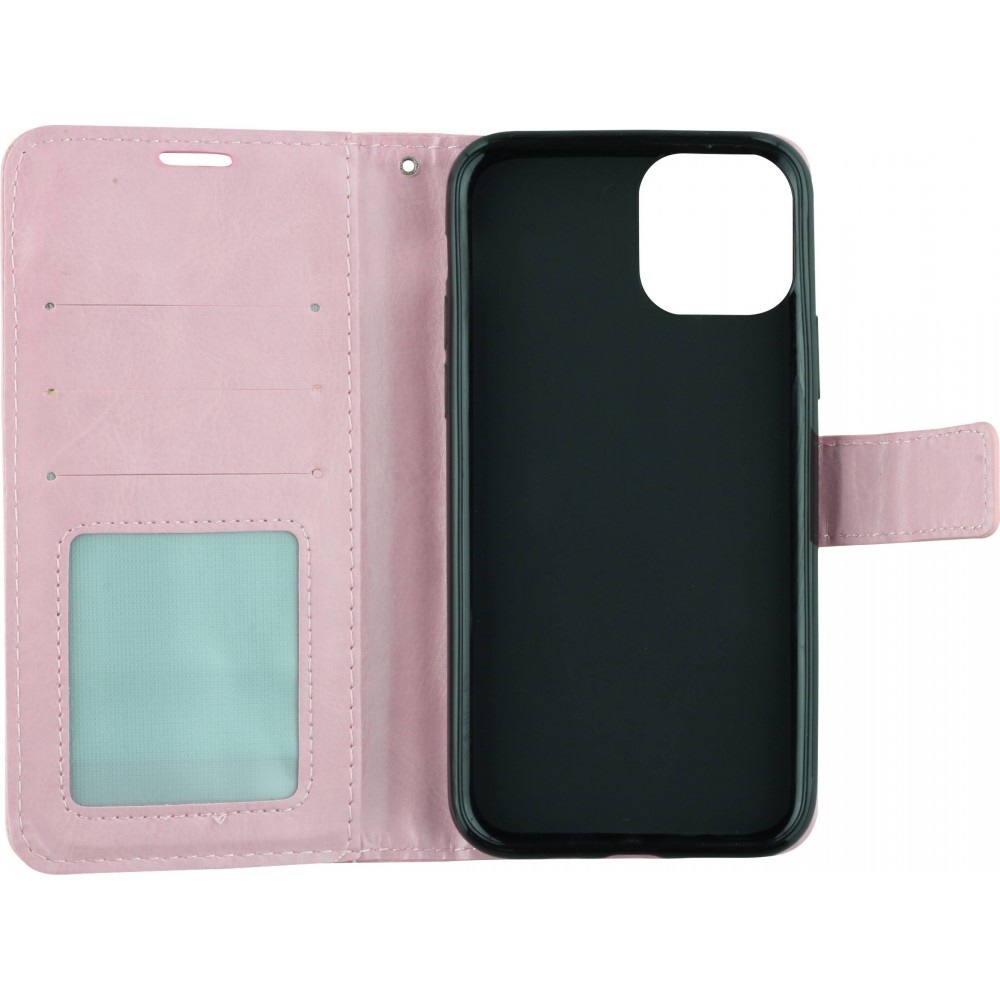 Hülle Samsung Galaxy S25 - Premium Flip Leder Tasche - Hellrosa
