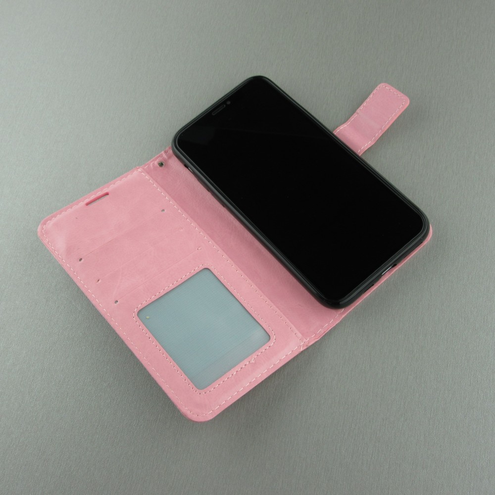 Hülle Samsung Galaxy S25 - Premium Flip Leder Tasche - Hellrosa