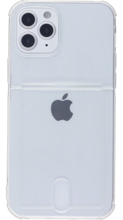 Hülle iPhone 12 / 12 Pro - Gummi Bumper Kartenhalter - Transparent