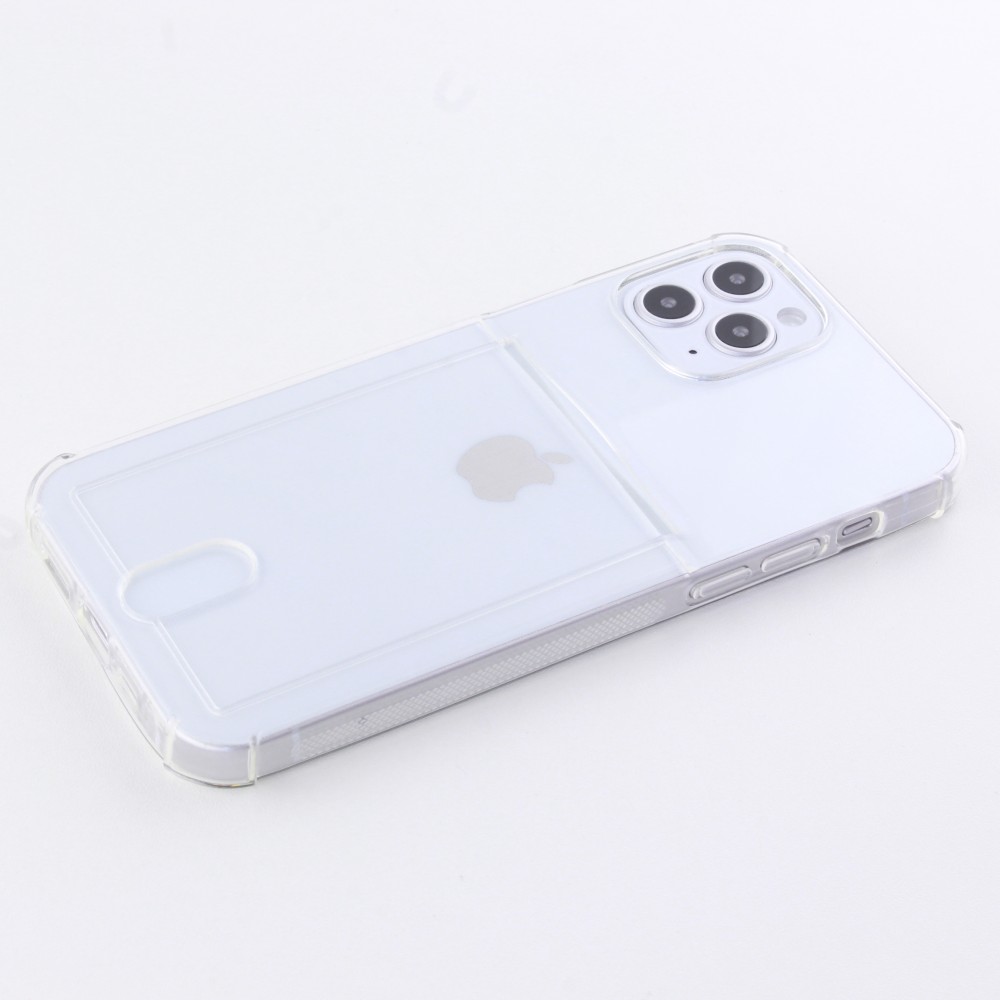 Hülle iPhone 13 mini - Gummi Bumper Kartenhalter - Transparent