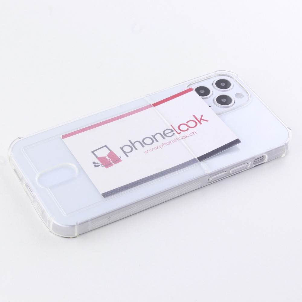 Hülle iPhone 13 mini - Gummi Bumper Kartenhalter - Transparent