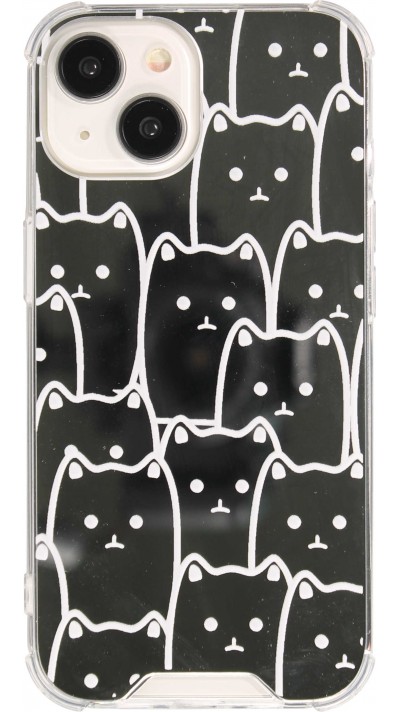 Coque iPhone 12 / 12 Pro - Gel bumper chat miroir - Transparent