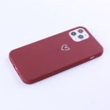 Hülle iPhone 12 - Gummi Herz - Rot