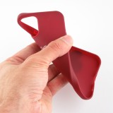 Hülle iPhone 12 - Gummi Herz - Rot