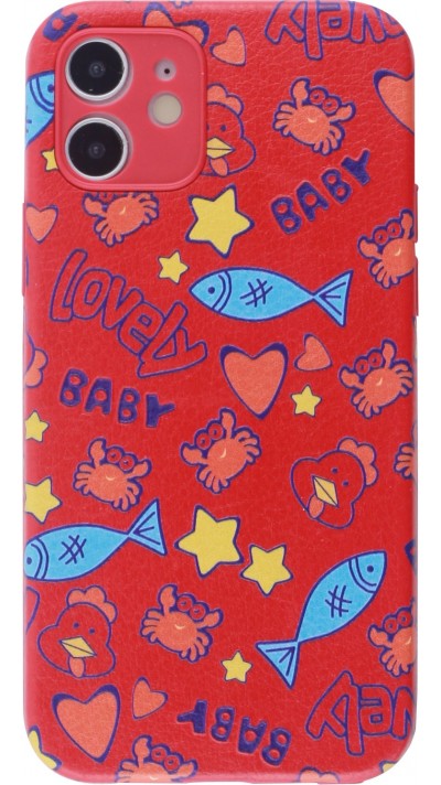 Hülle iPhone 12 Pro Max -Silikon Lovely Baby - Rot