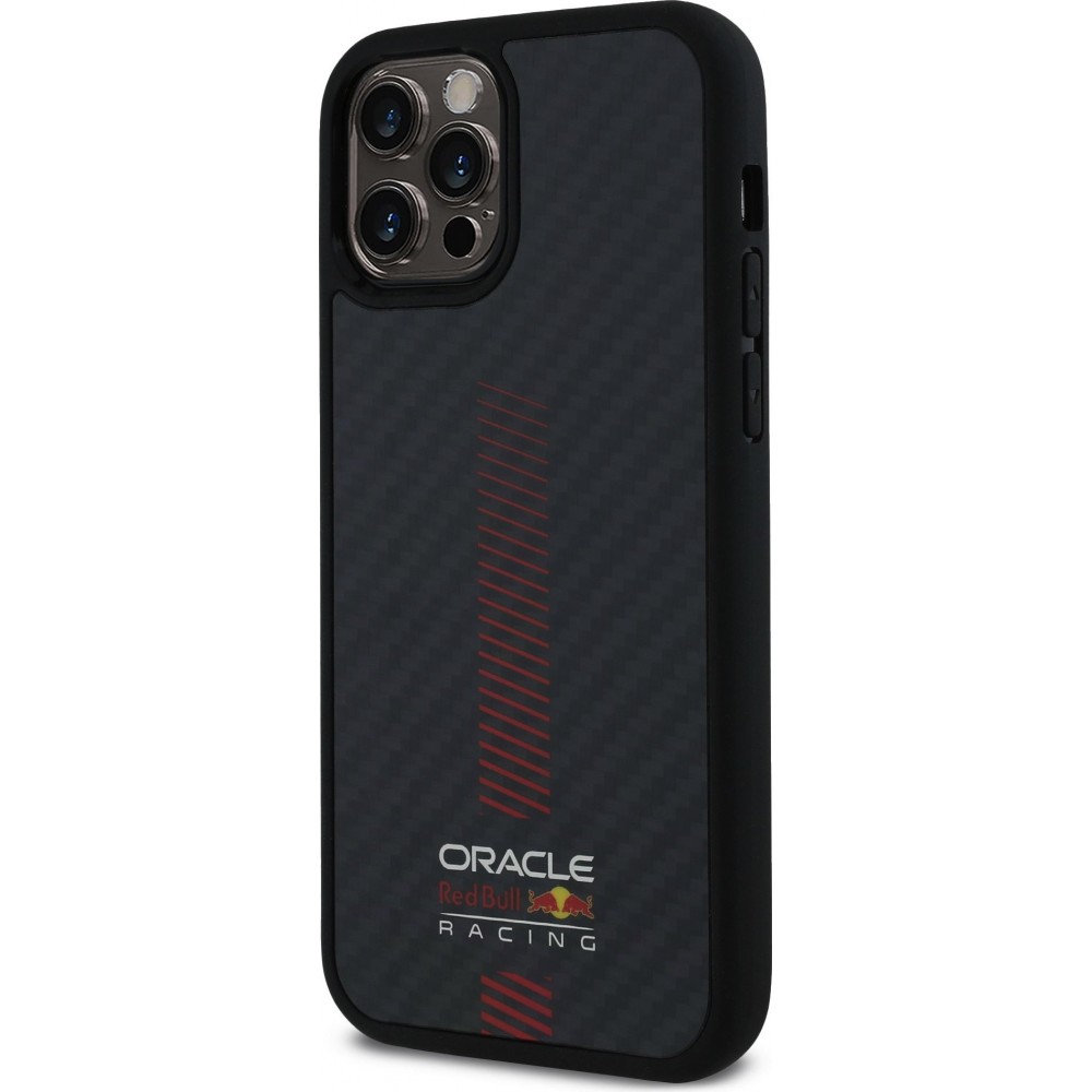 iPhone 12 / 12 Pro Case H&uuml;lle - Red Bull Racing Carbon Powerbar MagSafe - Schwarz