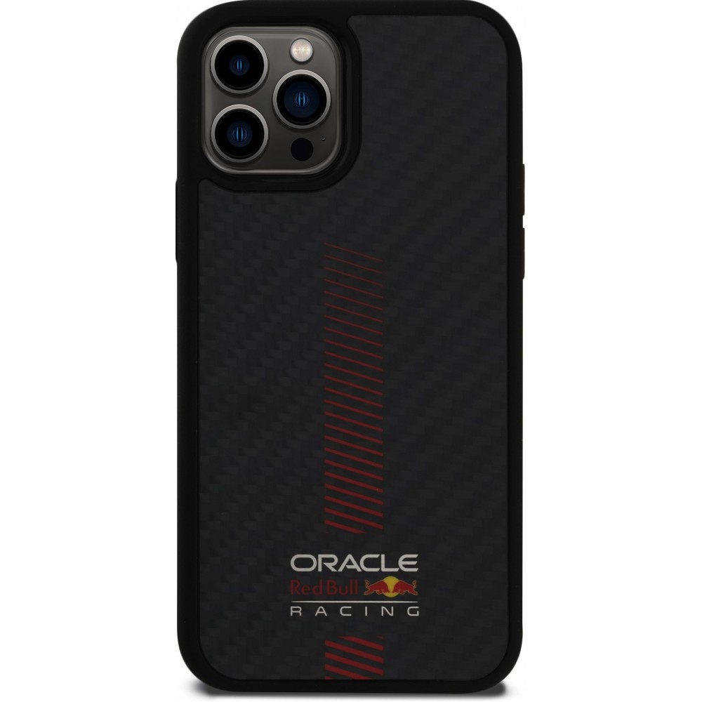 iPhone 12 / 12 Pro Case H&uuml;lle - Red Bull Racing Carbon Powerbar MagSafe - Schwarz