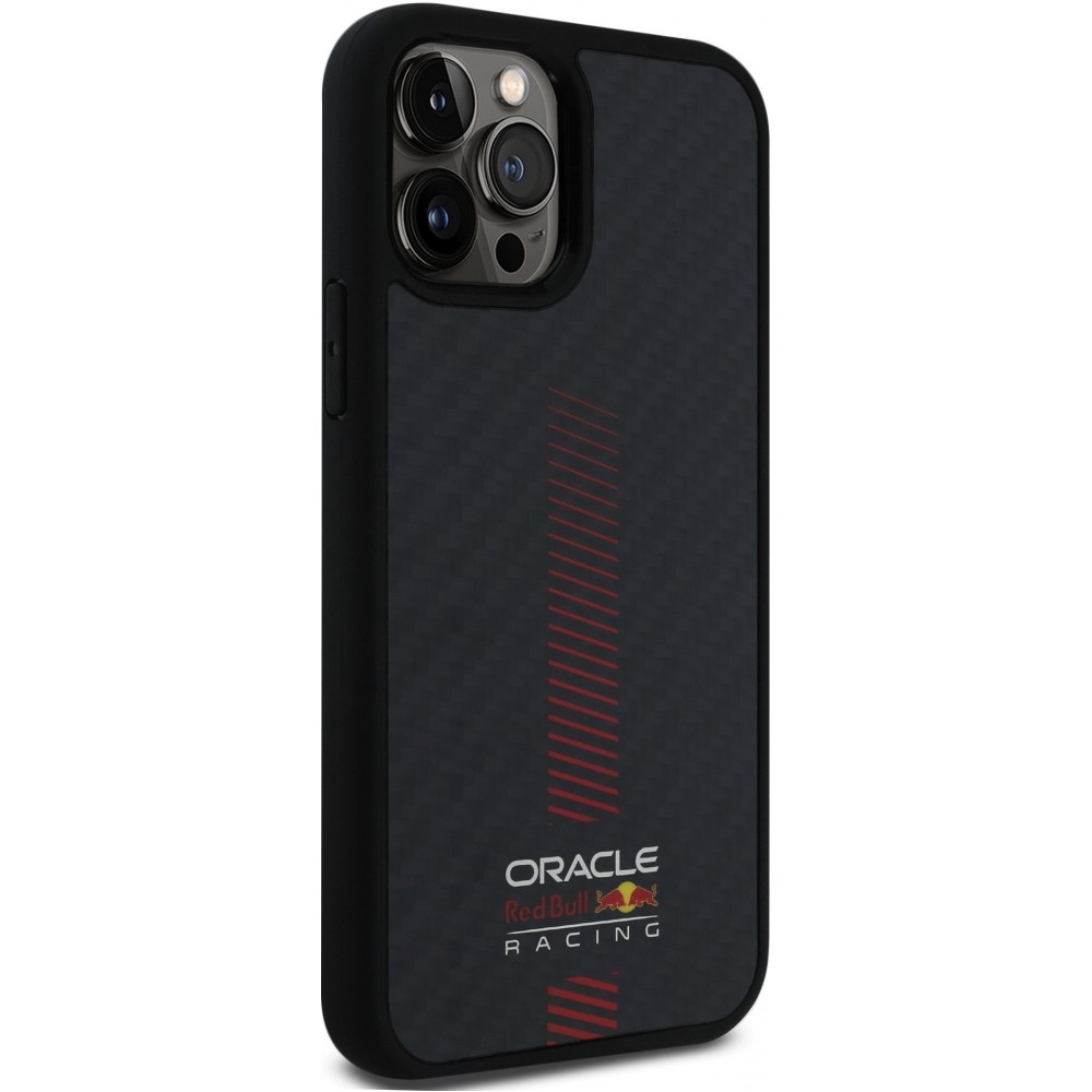 iPhone 12 / 12 Pro Case H&uuml;lle - Red Bull Racing Carbon Powerbar MagSafe - Schwarz