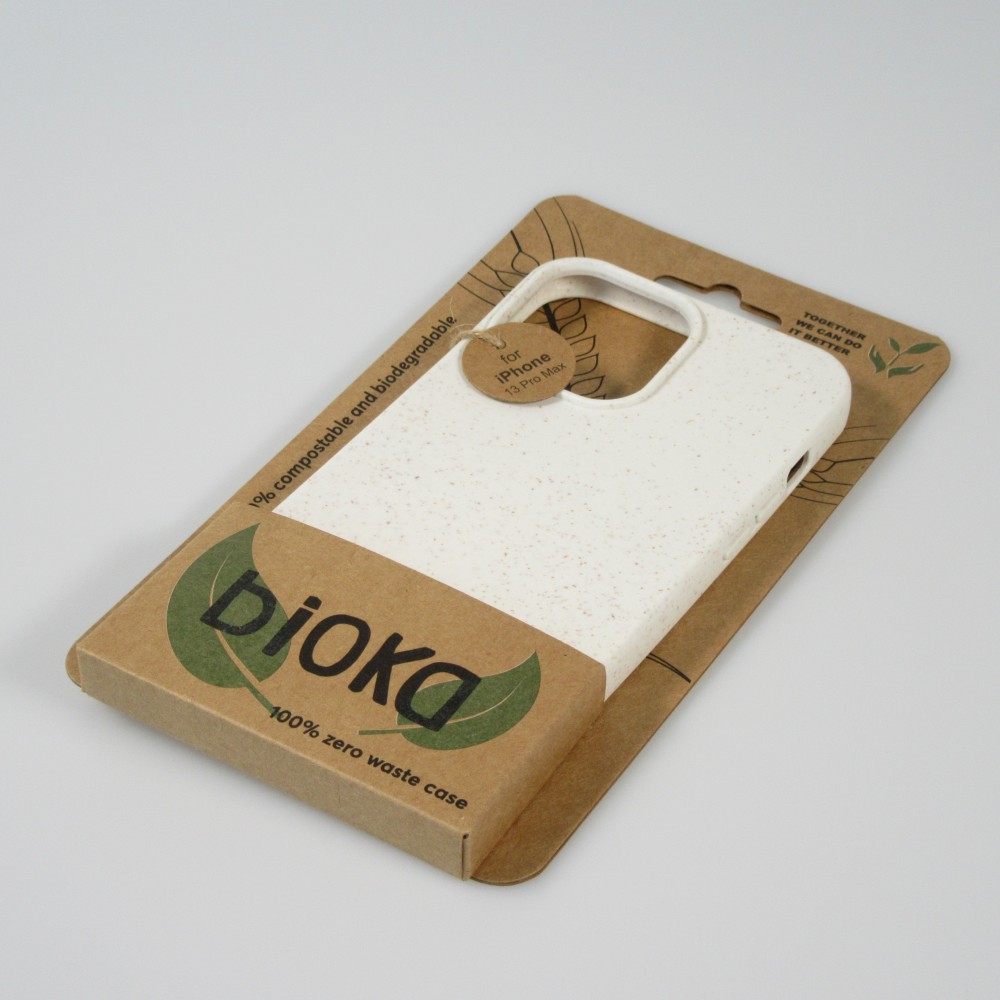 iPhone 14 Case Hülle - Bioka Biologisch Abbaubar Eco-Friendly Kompostierbar - Weiss