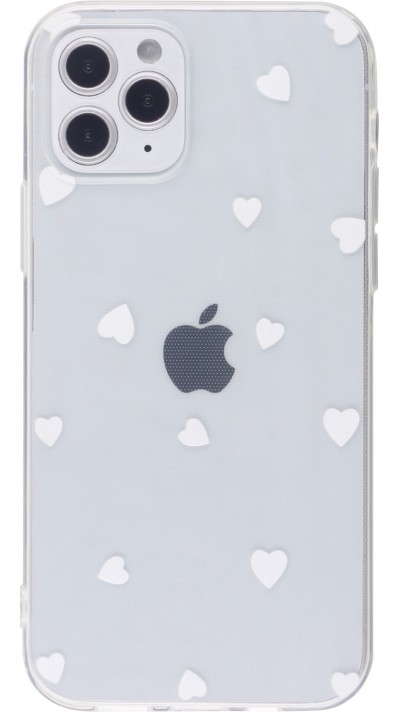 Hülle iPhone 12 Pro Max - Gummi kleines Herz - Weiss