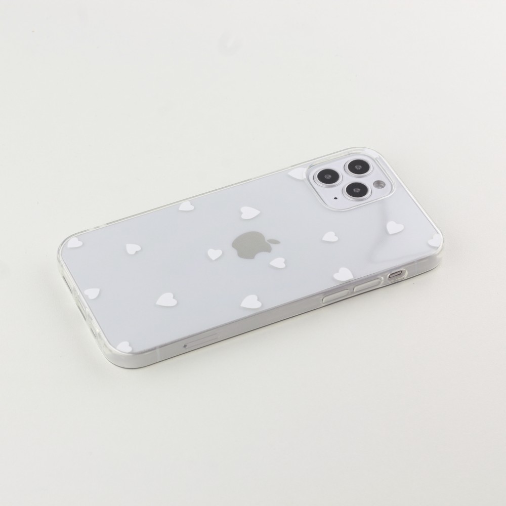 Hülle iPhone 12 Pro Max - Gummi kleines Herz - Weiss