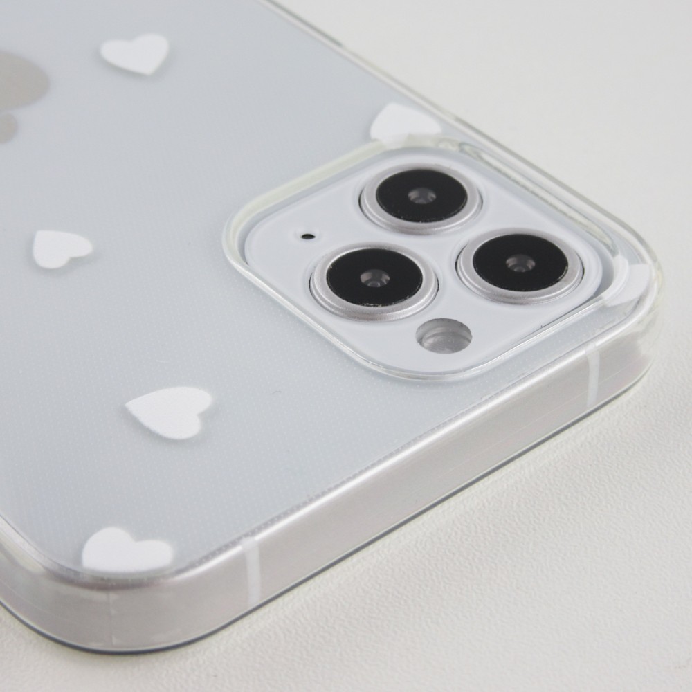 Hülle iPhone 12 Pro Max - Gummi kleines Herz - Weiss