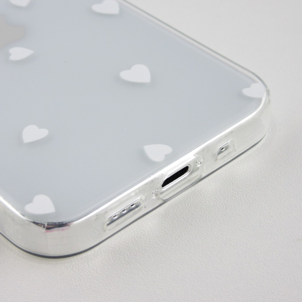 Hülle iPhone 12 Pro Max - Gummi kleines Herz - Weiss