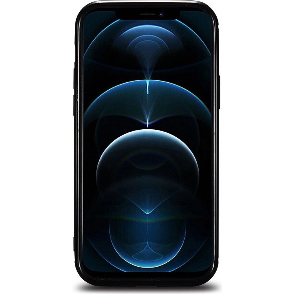 Coque iPhone 12 Pro Max - ICARER cuir v&eacute;ritable Oil Wax Premium - Noir