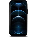 Coque iPhone 12 Pro Max - ICARER cuir v&eacute;ritable Oil Wax Premium - Noir