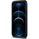 Coque iPhone 12 Pro Max - ICARER cuir v&eacute;ritable Oil Wax Premium - Noir