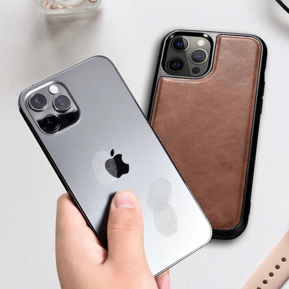 Coque iPhone 12 Pro Max - ICARER cuir v&eacute;ritable Oil Wax Premium - Noir
