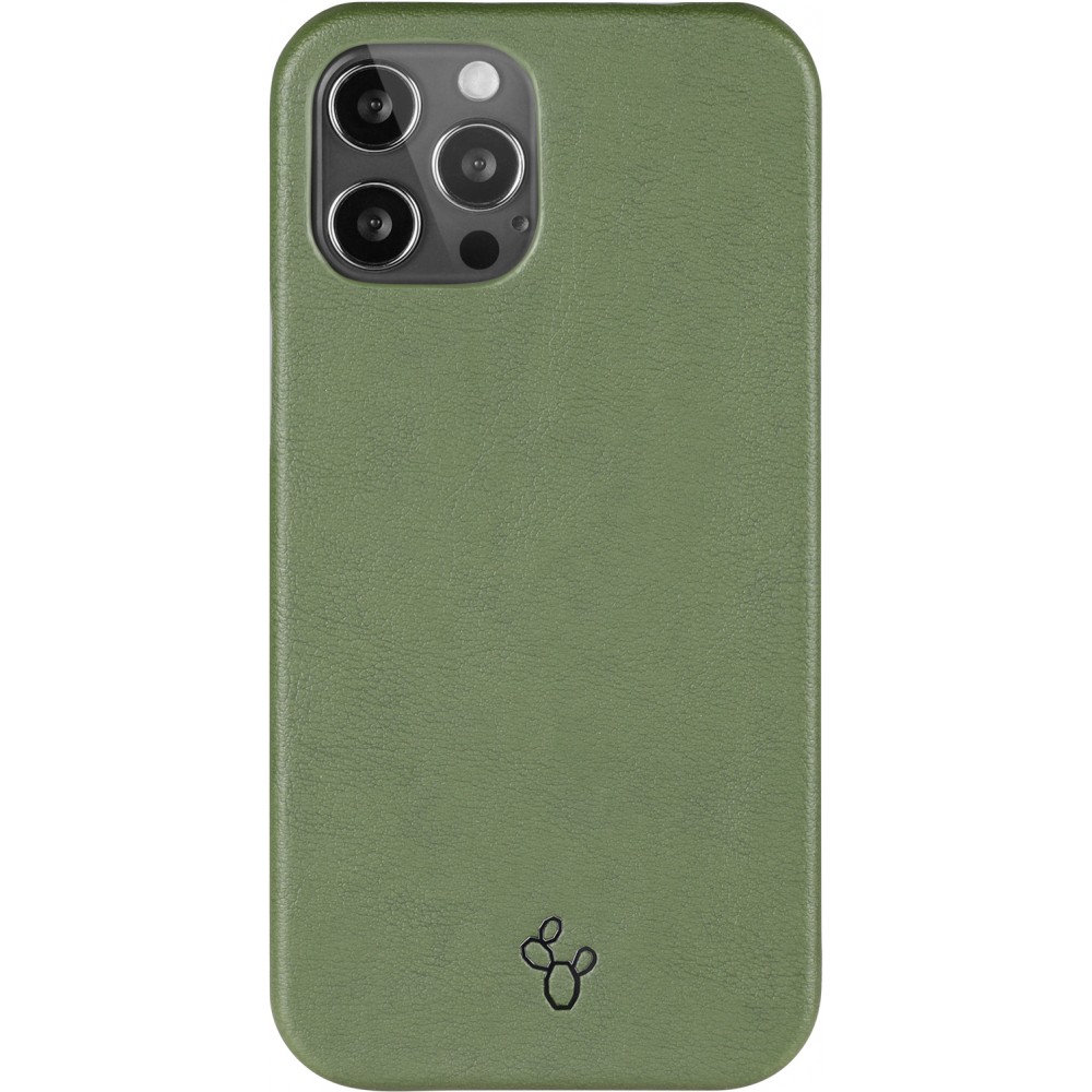 Hülle iPhone 13 Pro Max - NOPAAL veganes Kaktusleder pampasgrün