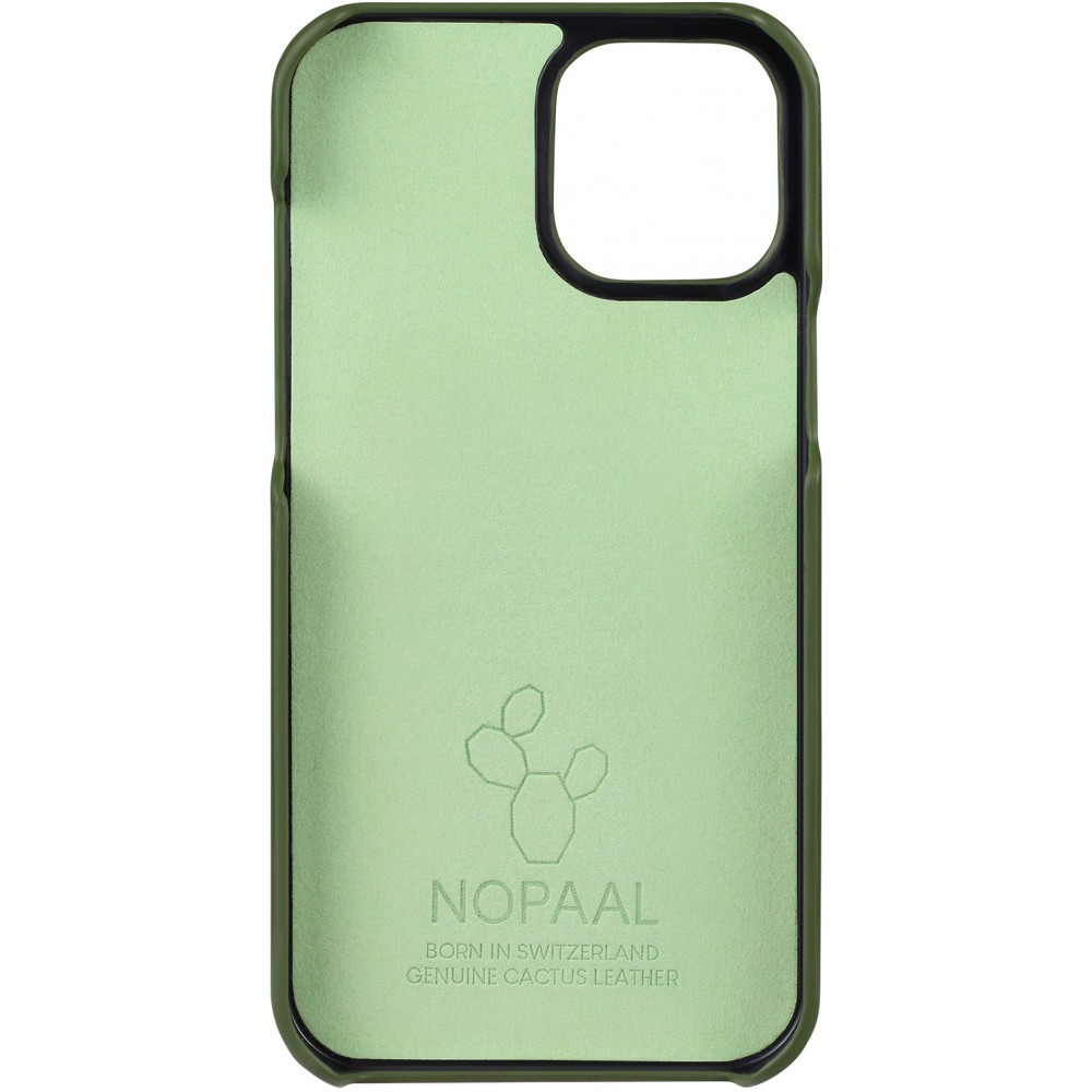 Hülle iPhone 13 Pro Max - NOPAAL veganes Kaktusleder pampasgrün