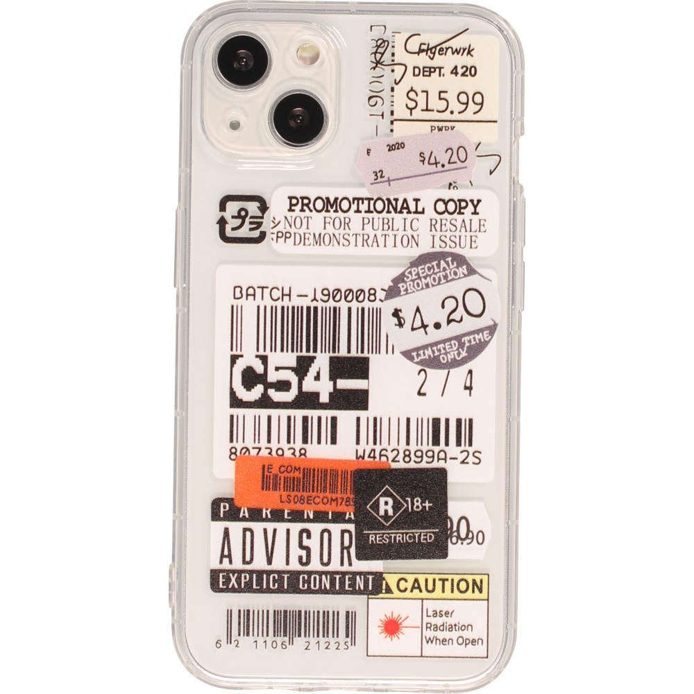 iPhone 13 Case Hülle - Aufkleber Vintage Sticker Price-tag collage - Transparent