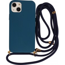 iPhone 16e Case Hülle - Bio Eco-Friendly Vegan mit Handykette Necklace blau