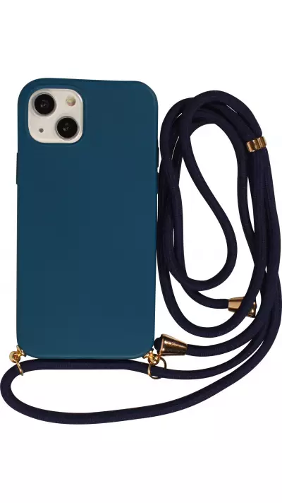 Samsung Galaxy S25 Case Hülle - Bio Eco-Friendly Vegan mit Handykette Necklace blau