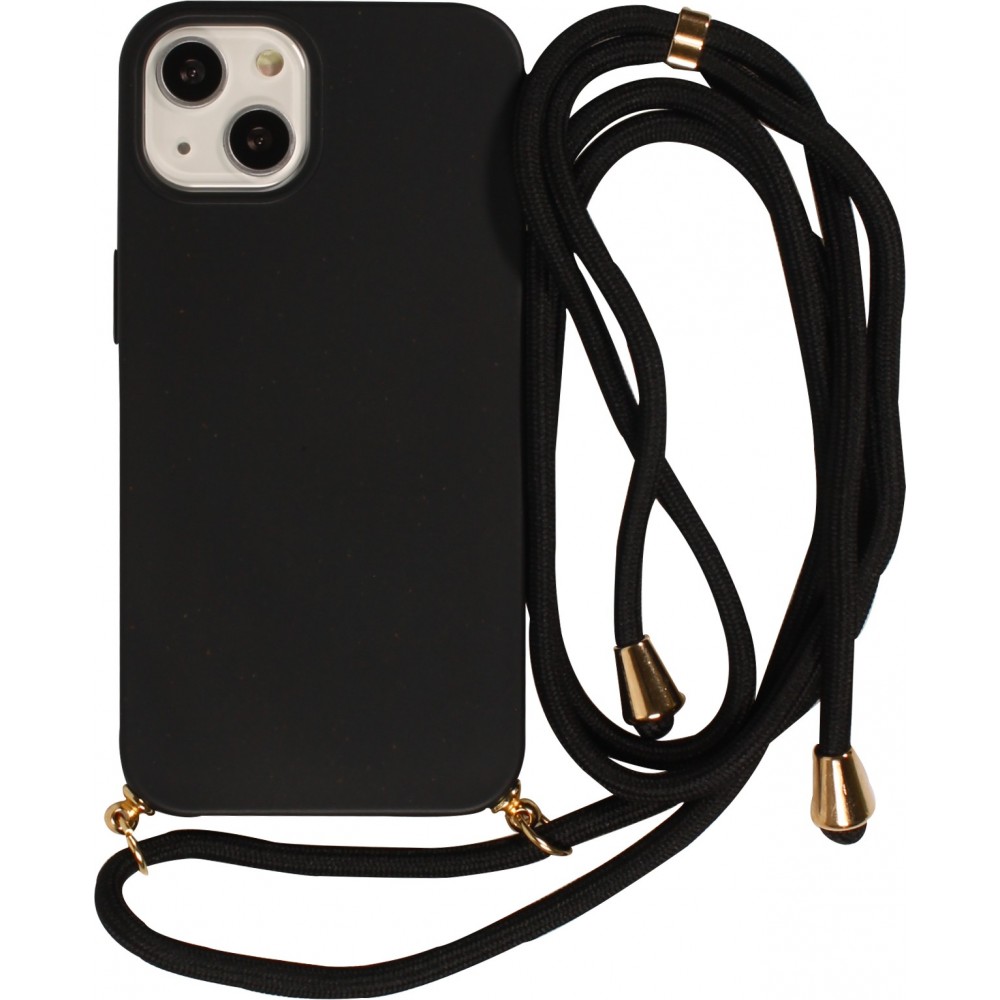 Samsung Galaxy S24+ Case Hülle - Bio Eco-Friendly Vegan mit Handykette Necklace - Schwarz