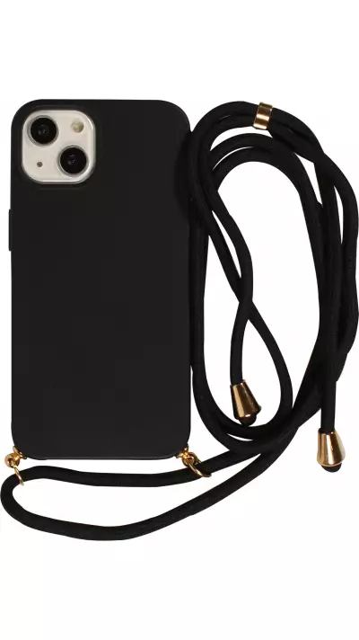 Samsung Galaxy S25 Case Hülle - Bio Eco-Friendly Vegan mit Handykette Necklace - Schwarz