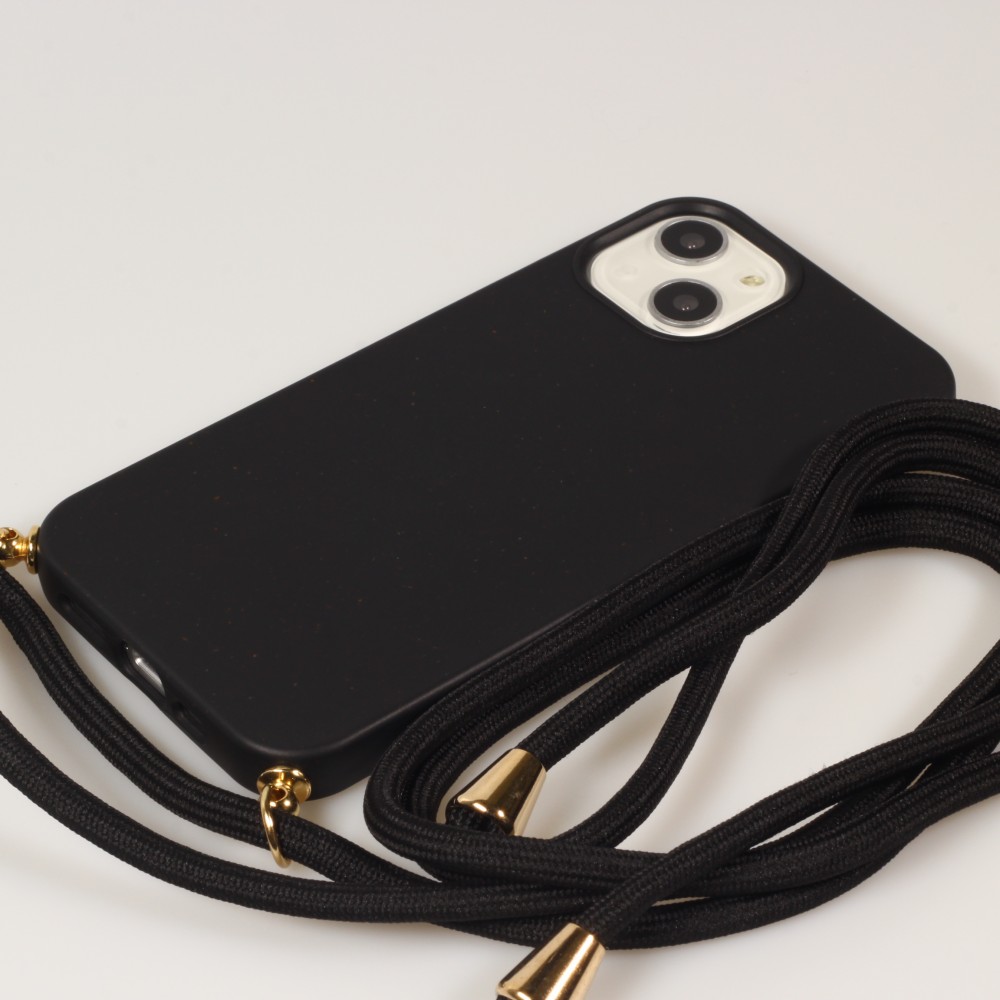 Samsung Galaxy S24+ Case Hülle - Bio Eco-Friendly Vegan mit Handykette Necklace - Schwarz