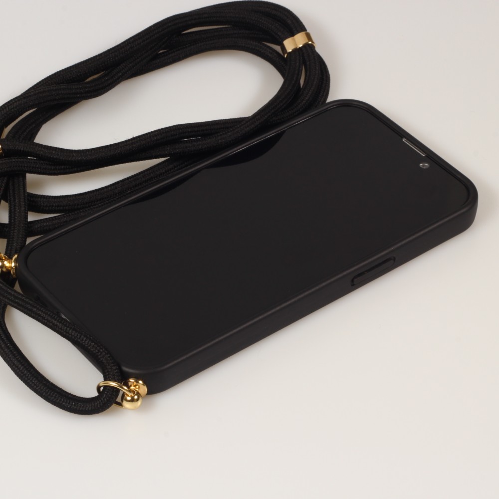 Samsung Galaxy S24+ Case Hülle - Bio Eco-Friendly Vegan mit Handykette Necklace - Schwarz