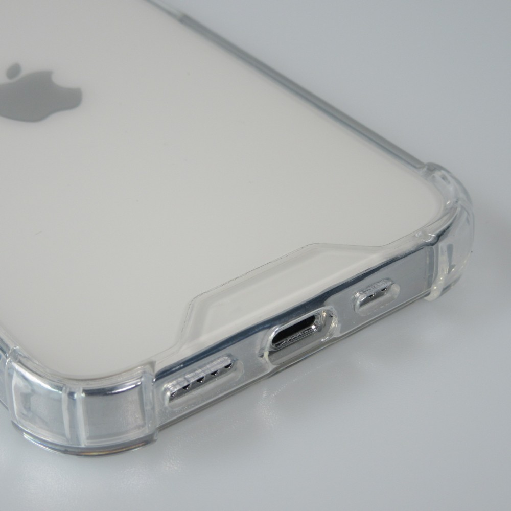 iPhone 16e Case Hülle - Bumper Glass TPU Anti-Schock mit Acryl - Transparent