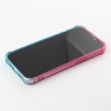 iPhone 15 Case Hülle - Gummi Bumper Rainbow mit extra Schutz für Ecken Antischock - rosa blau