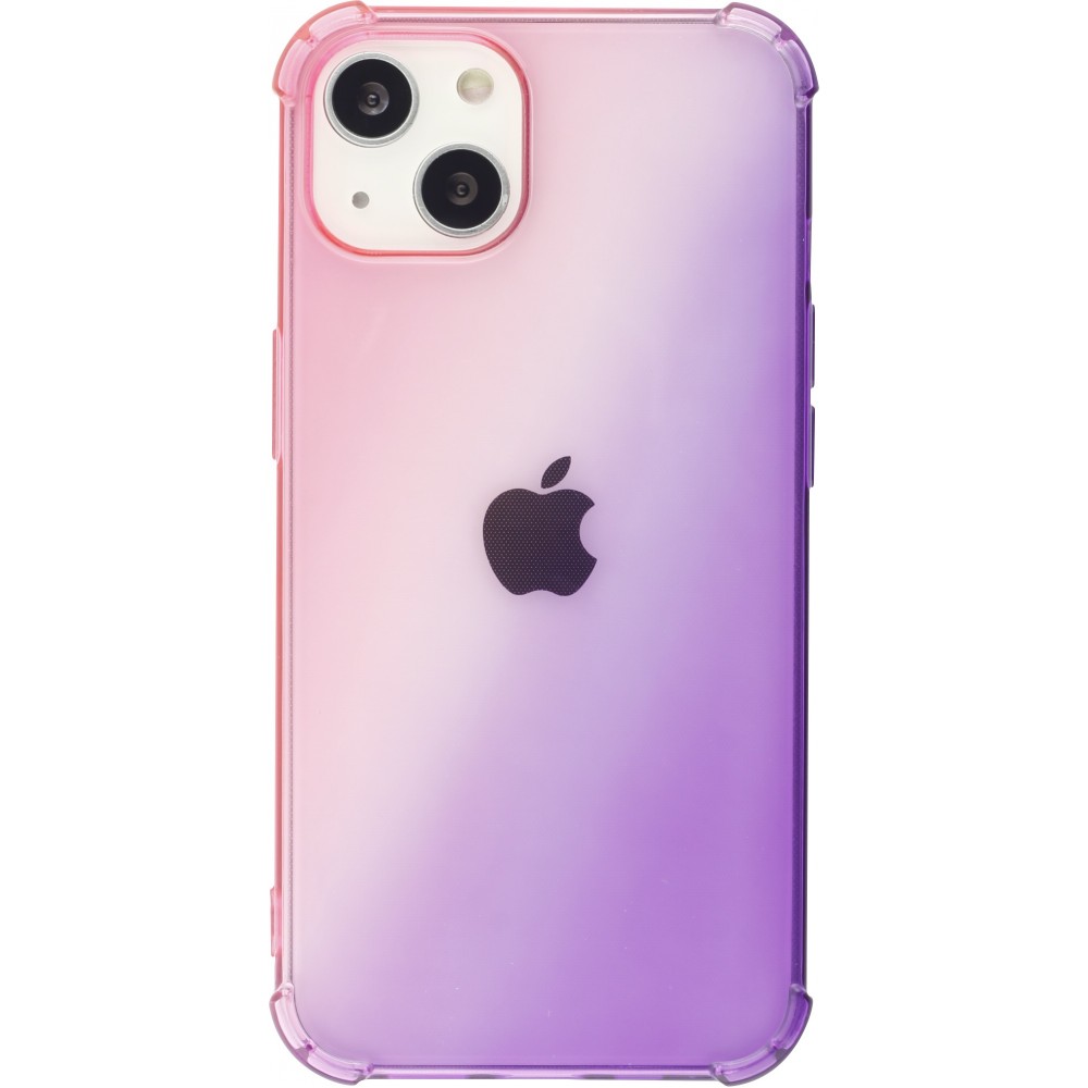 iPhone 16e Case Hülle - Gummi Bumper Rainbow mit extra Schutz für Ecken Antischock - rosa - Violett