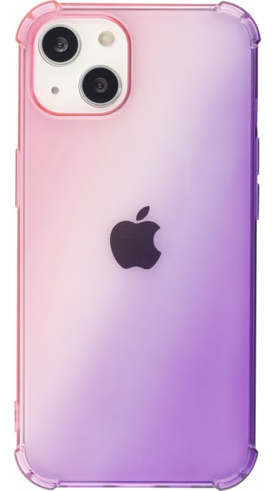 iPhone 13 Case Hülle - Gummi Bumper Rainbow mit extra Schutz für Ecken Antischock - rosa - Violett