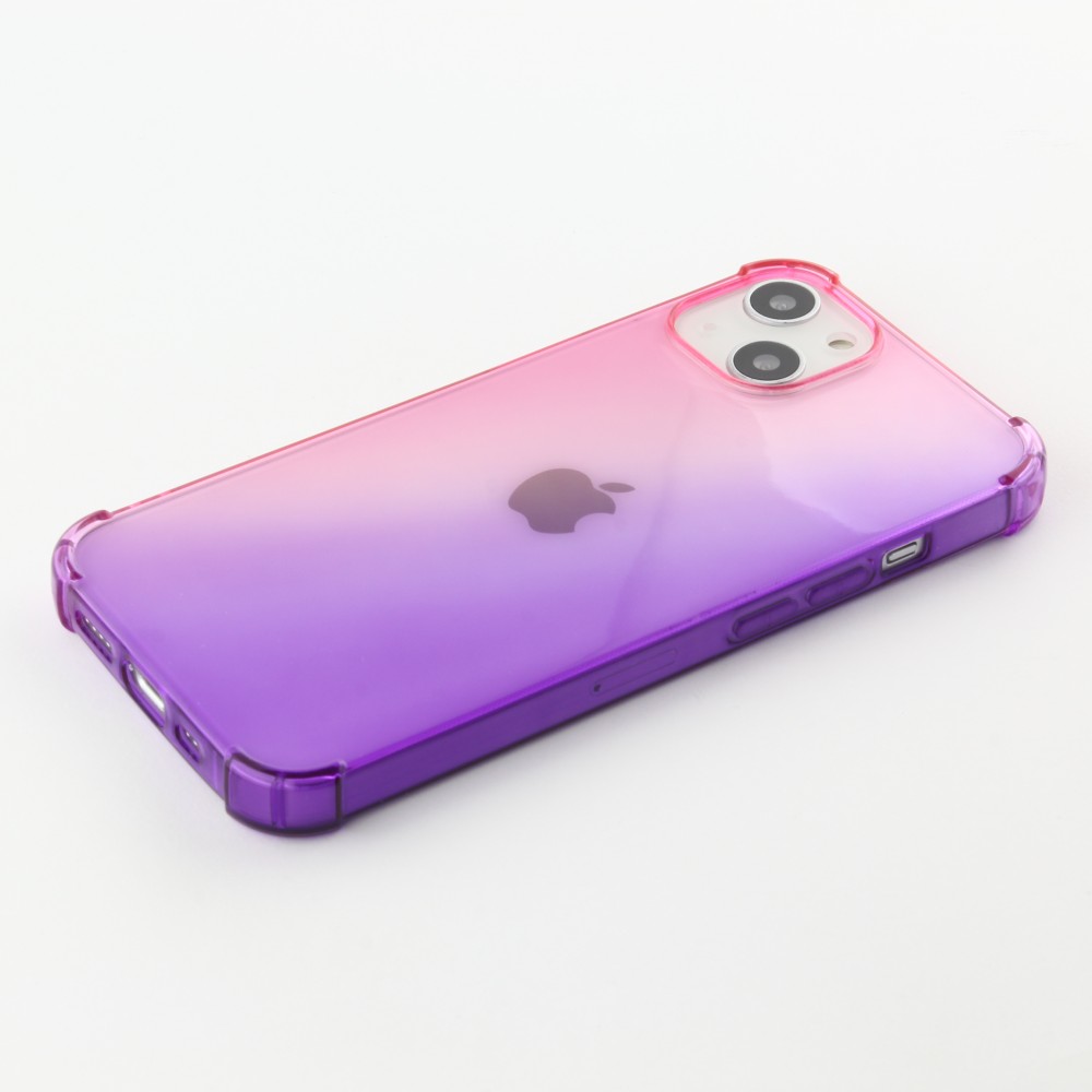 iPhone 16e Case Hülle - Gummi Bumper Rainbow mit extra Schutz für Ecken Antischock - rosa - Violett